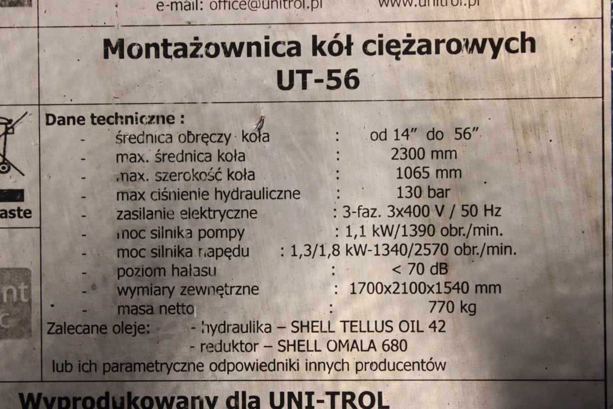 Raskaan kaluston rengaskone 56″ Uni-Trol (KK1)