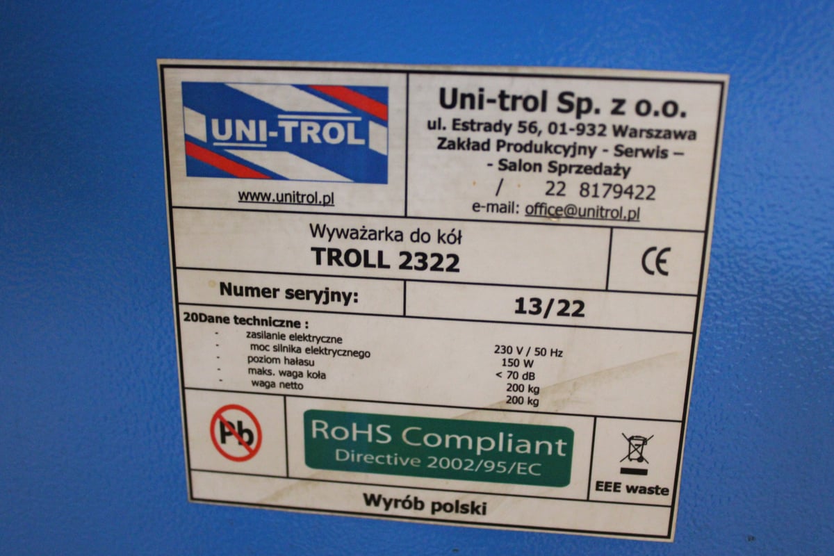 Uni-Trol Troll 2322 renkaan tasapainoituskone (KK2)