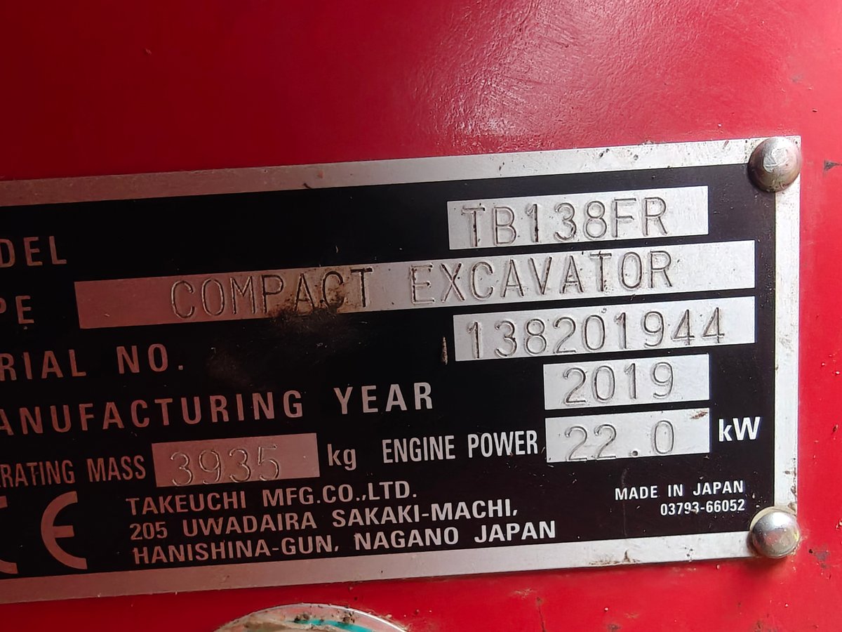 TAKEUCHI TBTB138FR, -19 KAIVINKONE