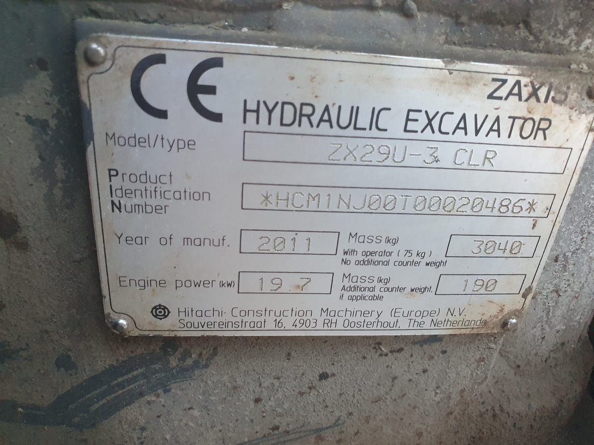 HITACHI ZX29U-3 CLR, -11 MINIKAIVINKONE
