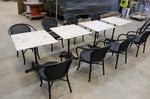 Pöytä 4 kpl, tuoli 8 kpl (X726)