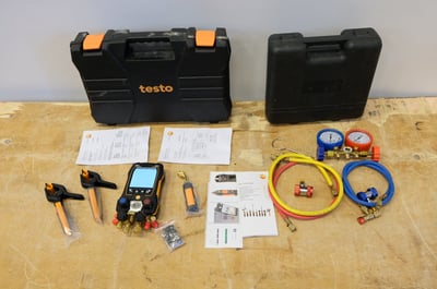 testo 557s digitaalinen kylmäainemittari + tarvikkeita (RT23)